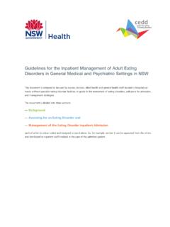 Adult Eating Disorders - NSW Health