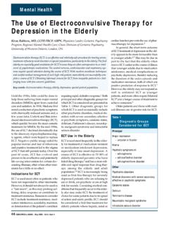 The Use of Electroconvulsive Therapy for Depression in the ...
