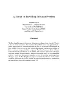 A Survey on Travelling Salesman Problem - …