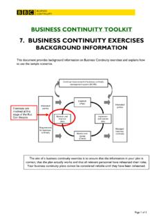 7. BUSINESS CONTINUITY EXERCISES