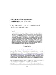 Fidelity Criteria: Development, Measurement, and Validation