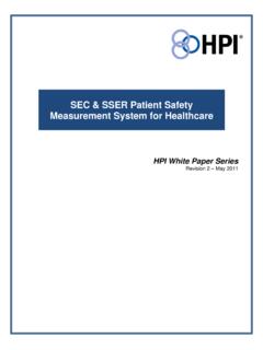 SEC &amp; SSER Patient Safety Measurement System for …