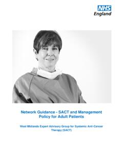 Network Guidance - SACT and Management Policy for …