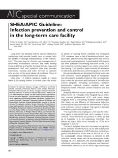SHEA/APIC Guideline: Infection prevention and control in ...