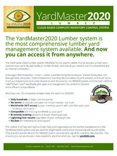 YardMaster2020 - Forestry Systems