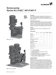 Screw pump Series ALLFUEL AFI-F/AFI-T