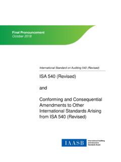 ISA 540 (Revised) and Conforming and Consequential …