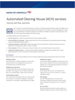 Automated Clearing House (ACH) services - BofA Securities