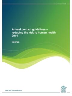 Animal contact guidelines – reducing the risk to human ...