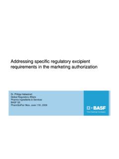 Addressing specific regulatory excipient …