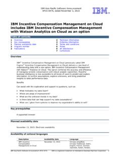 IBM Incentive Compensation Management on Cloud IBM(R ...