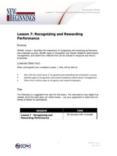 Lesson 7: Recognizing and Rewarding Performance