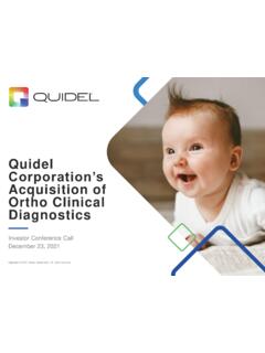 Quidel Corporation’s Acquisition of Ortho Clinical Diagnostics