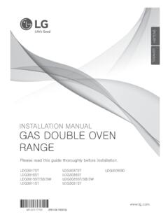 INSTALLATION MANUAL GAS DOUBLE OVEN RANGE