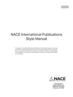 NACE International Publications Style Manual