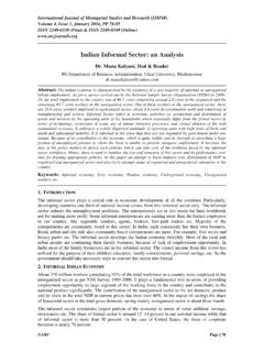 Indian Informal Sector: an Analysis