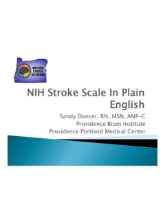 NIH Stroke Scale In Plain ElihEnglish - Oregon …