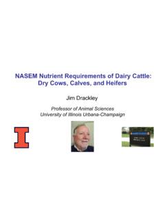 NASEM Nutrient Requirements of Dairy Cattle: Dry Cows ...