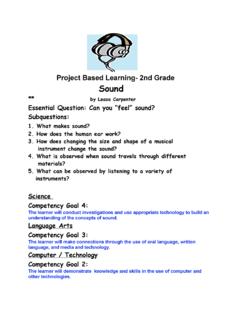 Project Based Learning- 2nd Grade Sound