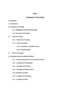 Unit-I Emergence of Sociology - DDCE, Utkal