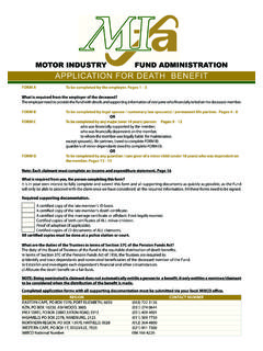 MOTOR INDUSTRY FUND ADMINISTRATION …