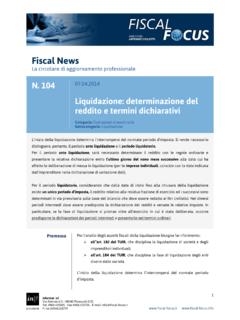 Fiscal News n. 104 del 07.04.2014 Liquidazione ...