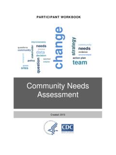 Community Needs - Centers for Disease Control and …