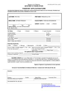 PASSPORT APPLICATION FORM - Embassy of the …
