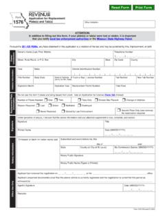 Form 1576 - Application for Replacement Plate(s) and Tab(s)