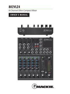 8-Channel Ultra-Compact Mixer OWNER’S MANUAL