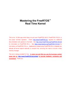 Mastering the FreeRTOS Real Time Kernel