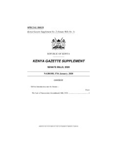 KENYA GAZETTE SUPPLEMENT - 11th Parliament of Kenya