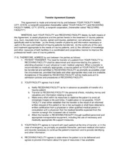Transfer Agreement Example - Centers for Medicare ...