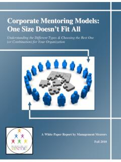 Corporate Mentoring Models: One Size Doesn’t Fit …