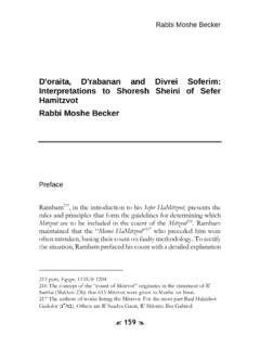 D'oraita, D'rabanan and Divrei Soferim: Interpretations to ...