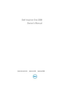 Inspiron One 2330 Owner's Manual - Dell