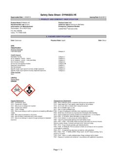 Safety Data Sheet: DYNASOLVE - Partsmaster