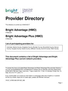 Provider Directory - Bright Health Plan