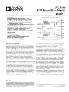 AD8302 LF 2.7 GHz RF/IF Gain and Phase ... - Analog Devices
