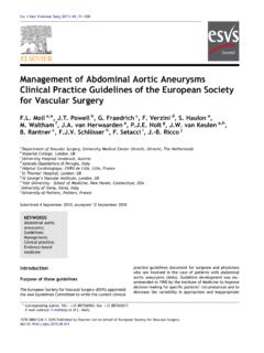 Management of Abdominal Aortic Aneurysms Clinical Practice ...