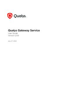 Qualys Gateway Service User Guide