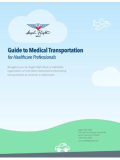 guide to medical transportation - Angel Flight West