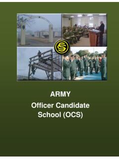ARMY Officer Candidate School (OCS)