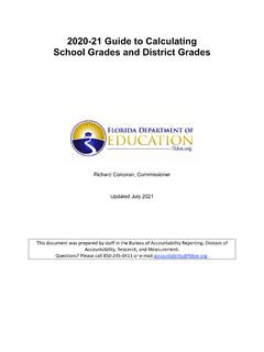 2020-21 Guide to Calculating School Grades and District Grades