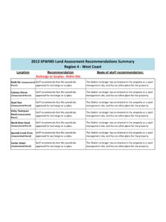 West Coast Land Assessment Region: Summary of Draft Staff ...