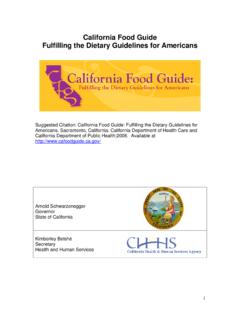 California Food Guide Fulfilling the Dietary Guidelines ...