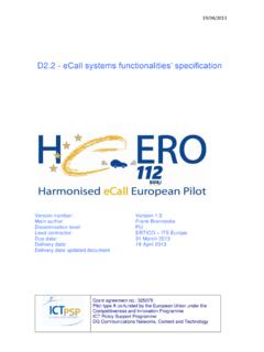 D2.2 - eCall systems functionalities’ specification