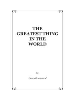 Henry Drummond - The Greatest Thing in the World