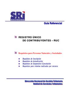 REGISTRO &#218;NICO DE CONTRIBUYENTES – RUC