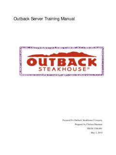 Outback Server Training Manual - Chelsea Sherman